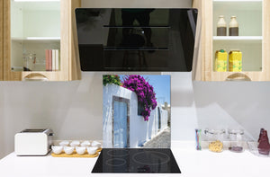 Fond en verre renforcé – Antiprojections en verre – Antiéclaboussures cuisine e salle de bain BS25 Série villes  Grèce Alley 3