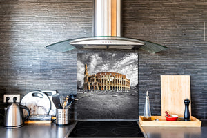 Paraschizzi fornelli vetro temperato – Paraspruzzi lavandino BS25 Serie città: Colosseo Roma 2