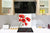 Glass kitchen backsplash – Photo backsplash BS03 Flower Series: Poppy On A White Background 2
