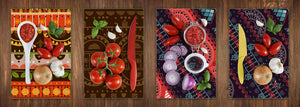 Set of 4 Chopping Boards from Tempered Glass with modern designs; MD01 Ethnic Series:Ornamental boards 2