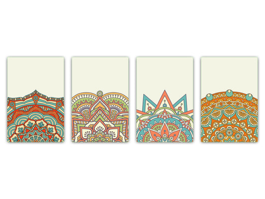 Lot de 4 planches à découper – Lot de 4 plateaux à fromage ; MD02 Série Mandalas: Conseil Vintage