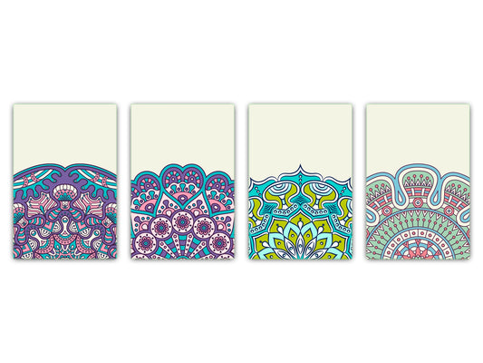 Ensemble de 4 planches à découper - Ensemble de 4 planches à fromage; Série MD02 Mandalas: Vintage board 3