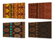 Lot de 4 planches à découper en verre trempé au design moderne ; MD01 Série ethnique: Design africain