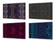 Set von 4 Hackbrettern aus Hartglas mit modernen Designs; MD01 Ethnic Series: African design 3
