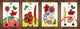 Set von 4 Schneidbrettern aus Hartglas; MD04 Fruits and veggies Series: Vector fruit