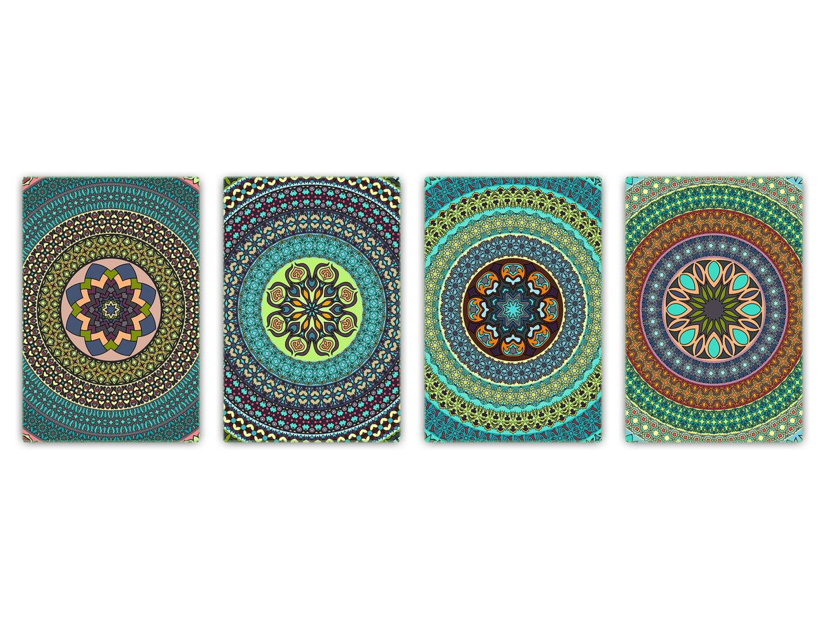 Set von 4 Schneidbrettern – 4-teiliges Käsebrett-Set; MD02 Mandalas Series: Ethnic design