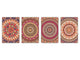 Set von 4 Schneidbrettern – 4-teiliges Käsebrett-Set; MD02 Mandalas Series: Ethnic retro