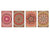 Set of 4 Cutting Boards – 4-piece Cheese Board set; MD02 Mandalas Series:Ethnic retro 2