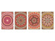 Set von 4 Schneidbrettern – 4-teiliges Käsebrett-Set; MD02 Mandalas Series: Ethnic retro 2