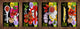 Set von 4 Schneidbrettern aus Hartglas; MD04 Fruits and veggies Series: Fresh food BIO
