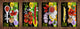 Lot de quatre planches à découper en verre trempé ; MD04 Série Fruits et Légumes: Produits frais BIO 2