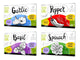 Set von 3 Schneidbrettern aus Hartglas; MD04 Fruits and veggies Series: Fresh food BIO 3