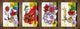 Lot de quatre planches à découper en verre trempé ; MD04 Série Fruits et Légumes: Produits frais BIO 3