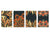 Set von 4 Hackbrettern aus Hartglas mit modernen Designs; MD01 Ethnic Series: Red Carpet designs
