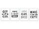 4 Schneidbretter mit modernen Designs – Hartglas-Tabletts; MD07 Aphorisms Series: Girl Power