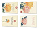 Chopping Board Set – Non-Slip Set of Four Chopping boards; MD06 Flowers Series:Japanese chrysanthemum garden