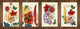Lot de planches à découper – Lot de quatre planches à découper antidérapantes ; MD06 Série de fleurs: Jardin de chrysanthèmes japonais