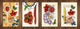Lot de planches à découper – Lot de quatre planches à découper antidérapantes ; MD06 Série de fleurs: Jardin d'automne de chrysanthèmes.