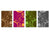 Lot de 4 planches à découper en verre trempé au design moderne ; MD01 Série ethnique: Fleurs de couleur 1