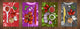 Set von 4 Hackbrettern aus Hartglas mit modernen Designs; MD01 Ethnic Series: Color flowers 2