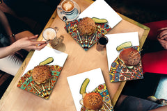 Set of 4 Cutting Boards – 4-piece Cheese Board set; MD02 Mandalas Series:Retro Oriental 1