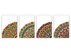 Set of 4 Cutting Boards – 4-piece Cheese Board set; MD02 Mandalas Series:Retro Oriental 1