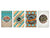 Tablas de picar de cristal templado - 4 bandejas para servir la comida: Series de Aforismos MD07: Etiquetas 3D de época 1