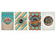 4 Schneidbretter mit modernen Designs – Hartglas-Tabletts; MD07 Aphorisms Series: Vintage 3D Labels 1