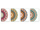 Set von 4 Schneidbrettern – 4-teiliges Käsebrett-Set; MD02 Mandalas Series: Oriental Retro 1