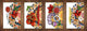 Set of 4 Cutting Boards – 4-piece Cheese Board set; MD02 Mandalas Series:Oriental Retro 2