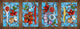 Vier Küchen-Schneidbretter – 20 x 30 cm (8 x 12 Zoll) Glas-Hackbretter; MD08 Full of Color Series: Tropical butterflys
