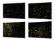 Set von vier dekorativen Schneidbrettern aus Glas – Servierplatten – Käsebretter; MD09 Abstract painting Series: Colorful confetti