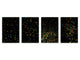 Conjunto de tablas para picar - 4 Tablas de cortar decorativas: Serie de pintura abstracta MD09: Confeti de colores