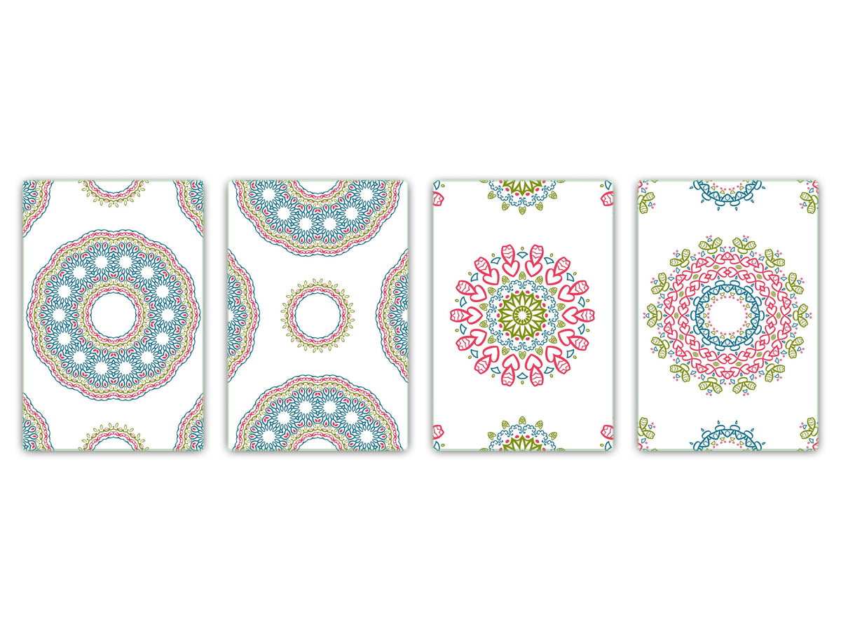 Set di 4 taglieri – Set di 4 taglieri da formaggio; MD02 Serie Mandalas: Modelli vintage orientali 1