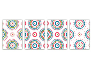 Set von 4 Schneidbrettern – 4-teiliges Käsebrett-Set; MD02 Mandalas Series: Eastern vintage patterns 2