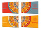 Juego de 4 tablas de cortar: juego de 4 piezas de tabla de quesos; Serie de mandalas MD02: Mandala en colores