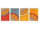 Set von 4 Schneidbrettern – 4-teiliges Käsebrett-Set; MD02 Mandalas Series: Mandala in colors.
