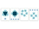 Set von 4 Hackbrettern aus Hartglas mit modernen Designs; MD10 Geometric Art Series: Ethnic boards