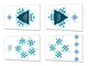 Set von 4 Hackbrettern aus Hartglas mit modernen Designs; MD10 Geometric Art Series: Ethnic design 3