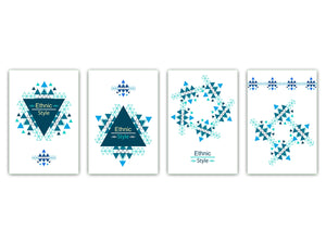 Conjunto de tablas para picar: Serie de arte geométrico MD10: Diseño etnico 3