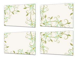 Set di taglieri – Set di quattro taglieri antiscivolo; MD06 Serie di fiori:Orchidee di vaniglia.
