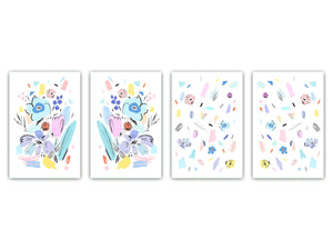 Set di taglieri – Set di quattro taglieri antiscivolo; MD06 Serie di fiori: Florian Valentin's day