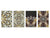 Set von 4 Hackbrettern aus Hartglas mit modernen Designs; MD01 Ethnic Series: Dark Flowers