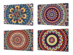 Set di 4 taglieri – Set di 4 taglieri da formaggio; MD02 Serie Mandalas: Stile orientale
