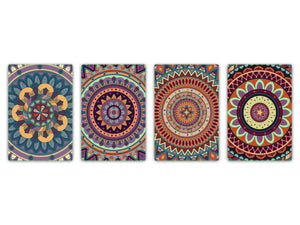 Set of 4 Cutting Boards – 4-piece Cheese Board set; MD02 Mandalas Series:Oriental style