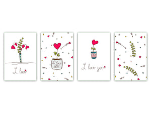 Conjunto de tablas para toda la familia: Serie de neón MD05: Flor en maceta amor
