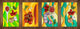 Set da quattro taglieri decorativi in vetro – Piatti da portata – Taglieri da formaggio; MD09 Serie di pittura astratta: Onde orizzontali