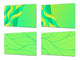 Set da quattro taglieri decorativi in vetro – Piatti da portata – Taglieri da formaggio; MD09 Serie di pittura astratta: Onde volumetriche