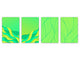 Set von vier dekorativen Schneidbrettern aus Glas – Servierplatten – Käsebretter; MD09 Abstract painting Series: Volumetric waves