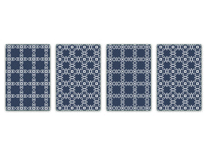 Set von 4 Hackbrettern aus Hartglas mit modernen Designs; MD01 Ethnic Series: Eastern patterns 2